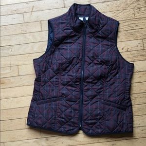 Talbots Lightweight Vest, petite large. Navy plaid